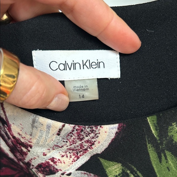 Calvin Klein Black Dress with Floral Print - Picture 2 of 3